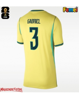 Brazilia Gabriel Magalhaes #3 Echipament de Fotbal Replică Mondial 2026 Femei Acasa Brazilia Gabriel Magalhaes #3 Echipament de Fotbal Replică Mondial 2026 Femei Acasa